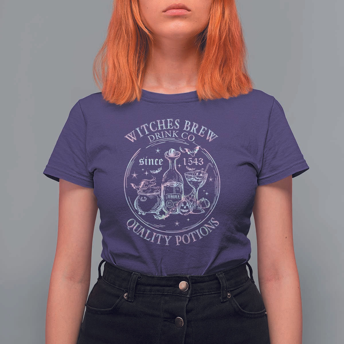 Halloween Witch Drinks T Shirt For Women Witches Brew Drink Co Quality Potions Since 1543 - Wonder Print Shop
