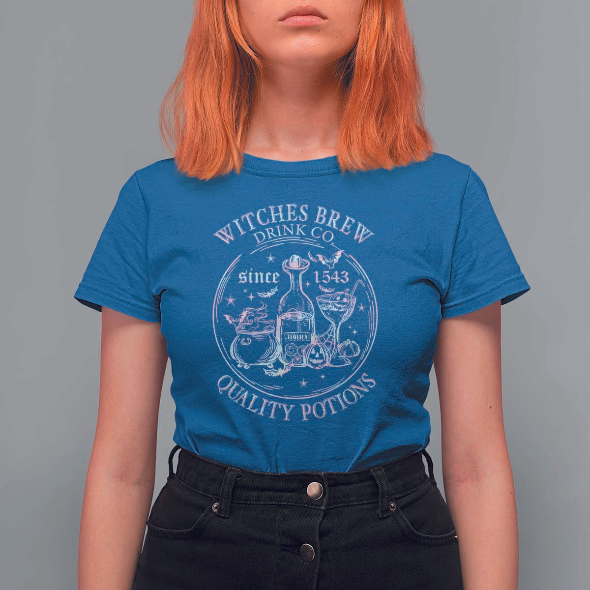 Halloween Witch Drinks T Shirt For Women Witches Brew Drink Co Quality Potions Since 1543 - Wonder Print Shop