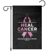 Male Breast Cancer Garden Flag He Can Heal Cancer Christian Pink Ribbon - Wonder Print Shop