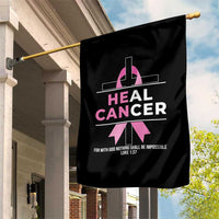 Male Breast Cancer Garden Flag He Can Heal Cancer Christian Pink Ribbon - Wonder Print Shop