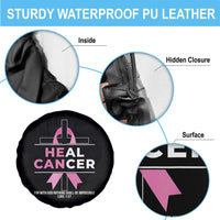 Male Breast Cancer Spare Tire Cover He Can Heal Cancer Christian Pink Ribbon - Wonder Print Shop