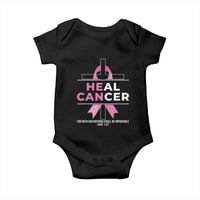 Male Breast Cancer Baby Onesie He Can Heal Cancer Christian Pink Ribbon - Wonder Print Shop