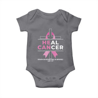 Male Breast Cancer Baby Onesie He Can Heal Cancer Christian Pink Ribbon - Wonder Print Shop
