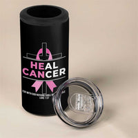 Male Breast Cancer 4 in 1 Can Cooler Tumbler He Can Heal Cancer Christian Pink Ribbon - Wonder Print Shop