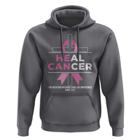 Male Breast Cancer Hoodie He Can Heal Cancer Christian Pink Ribbon - Wonder Print Shop