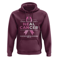 Male Breast Cancer Hoodie He Can Heal Cancer Christian Pink Ribbon - Wonder Print Shop