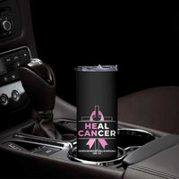 Male Breast Cancer Skinny Tumbler He Can Heal Cancer Christian Pink Ribbon - Wonder Print Shop
