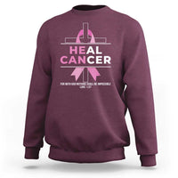 Male Breast Cancer Sweatshirt He Can Heal Cancer Christian Pink Ribbon - Wonder Print Shop