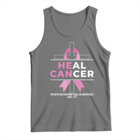 Male Breast Cancer Tank Top He Can Heal Cancer Christian Pink Ribbon - Wonder Print Shop