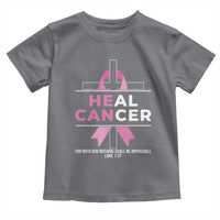 Male Breast Cancer Toddler T Shirt He Can Heal Cancer Christian Pink Ribbon - Wonder Print Shop
