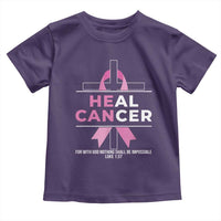 Male Breast Cancer Toddler T Shirt He Can Heal Cancer Christian Pink Ribbon - Wonder Print Shop