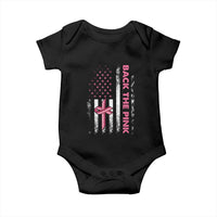 Breast Cancer Awareness Baby Onesie Back The Pink Warrior American Flag - Wonder Print Shop