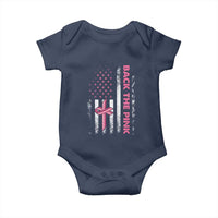 Breast Cancer Awareness Baby Onesie Back The Pink Warrior American Flag - Wonder Print Shop