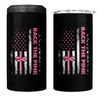 Breast Cancer Awareness 4 in 1 Can Cooler Tumbler Back The Pink Warrior American Flag - Wonder Print Shop