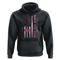 Breast Cancer Awareness Hoodie Back The Pink Warrior American Flag - Wonder Print Shop