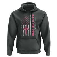 Breast Cancer Awareness Hoodie Back The Pink Warrior American Flag - Wonder Print Shop