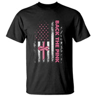 Breast Cancer Awareness T Shirt Back The Pink Warrior American Flag - Wonder Print Shop