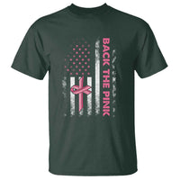 Breast Cancer Awareness T Shirt Back The Pink Warrior American Flag - Wonder Print Shop
