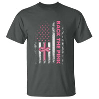 Breast Cancer Awareness T Shirt Back The Pink Warrior American Flag - Wonder Print Shop
