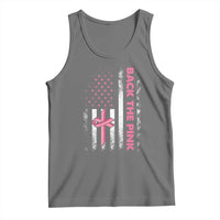 Breast Cancer Awareness Tank Top Back The Pink Warrior American Flag - Wonder Print Shop
