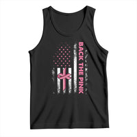 Breast Cancer Awareness Tank Top Back The Pink Warrior American Flag - Wonder Print Shop
