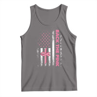 Breast Cancer Awareness Tank Top Back The Pink Warrior American Flag - Wonder Print Shop