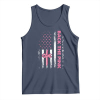 Breast Cancer Awareness Tank Top Back The Pink Warrior American Flag - Wonder Print Shop