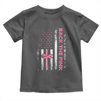 Breast Cancer Awareness Toddler T Shirt Back The Pink Warrior American Flag - Wonder Print Shop