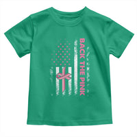 Breast Cancer Awareness Toddler T Shirt Back The Pink Warrior American Flag - Wonder Print Shop