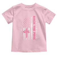 Breast Cancer Awareness Toddler T Shirt Back The Pink Warrior American Flag - Wonder Print Shop