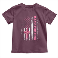 Breast Cancer Awareness Toddler T Shirt Back The Pink Warrior American Flag - Wonder Print Shop
