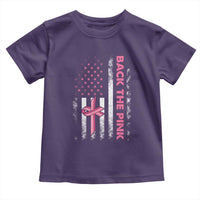 Breast Cancer Awareness Toddler T Shirt Back The Pink Warrior American Flag - Wonder Print Shop