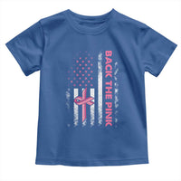 Breast Cancer Awareness Toddler T Shirt Back The Pink Warrior American Flag - Wonder Print Shop