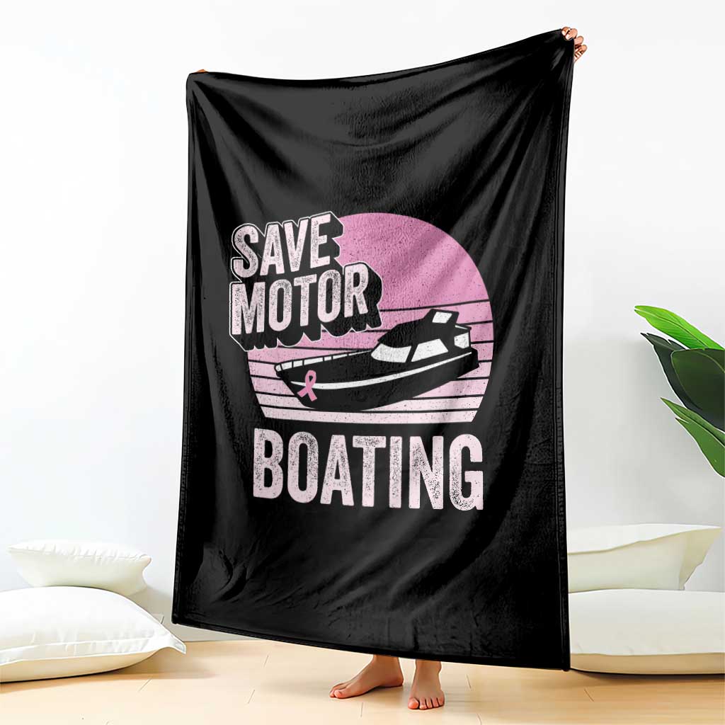 Funny Save Motor Boating Throw Blanket Breast Cancer Pink Ribbon - Wonder Print Shop