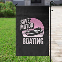 Funny Save Motor Boating Garden Flag Breast Cancer Pink Ribbon - Wonder Print Shop