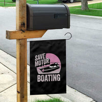 Funny Save Motor Boating Garden Flag Breast Cancer Pink Ribbon - Wonder Print Shop