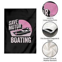Funny Save Motor Boating Garden Flag Breast Cancer Pink Ribbon - Wonder Print Shop