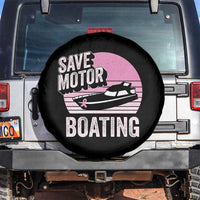 Funny Save Motor Boating Spare Tire Cover Breast Cancer Pink Ribbon - Wonder Print Shop