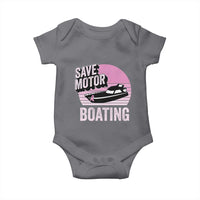 Funny Save Motor Boating Baby Onesie Breast Cancer Pink Ribbon - Wonder Print Shop
