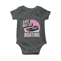 Funny Save Motor Boating Baby Onesie Breast Cancer Pink Ribbon - Wonder Print Shop