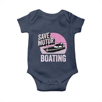 Funny Save Motor Boating Baby Onesie Breast Cancer Pink Ribbon - Wonder Print Shop