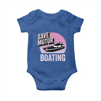 Funny Save Motor Boating Baby Onesie Breast Cancer Pink Ribbon - Wonder Print Shop