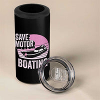 Funny Save Motor Boating 4 in 1 Can Cooler Tumbler Breast Cancer Pink Ribbon - Wonder Print Shop