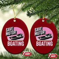 Funny Save Motor Boating Ceramic Ornament Breast Cancer Pink Ribbon - Wonder Print Shop