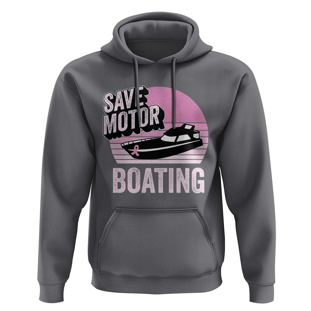 Funny Save Motor Boating Hoodie Breast Cancer Pink Ribbon - Wonder Print Shop