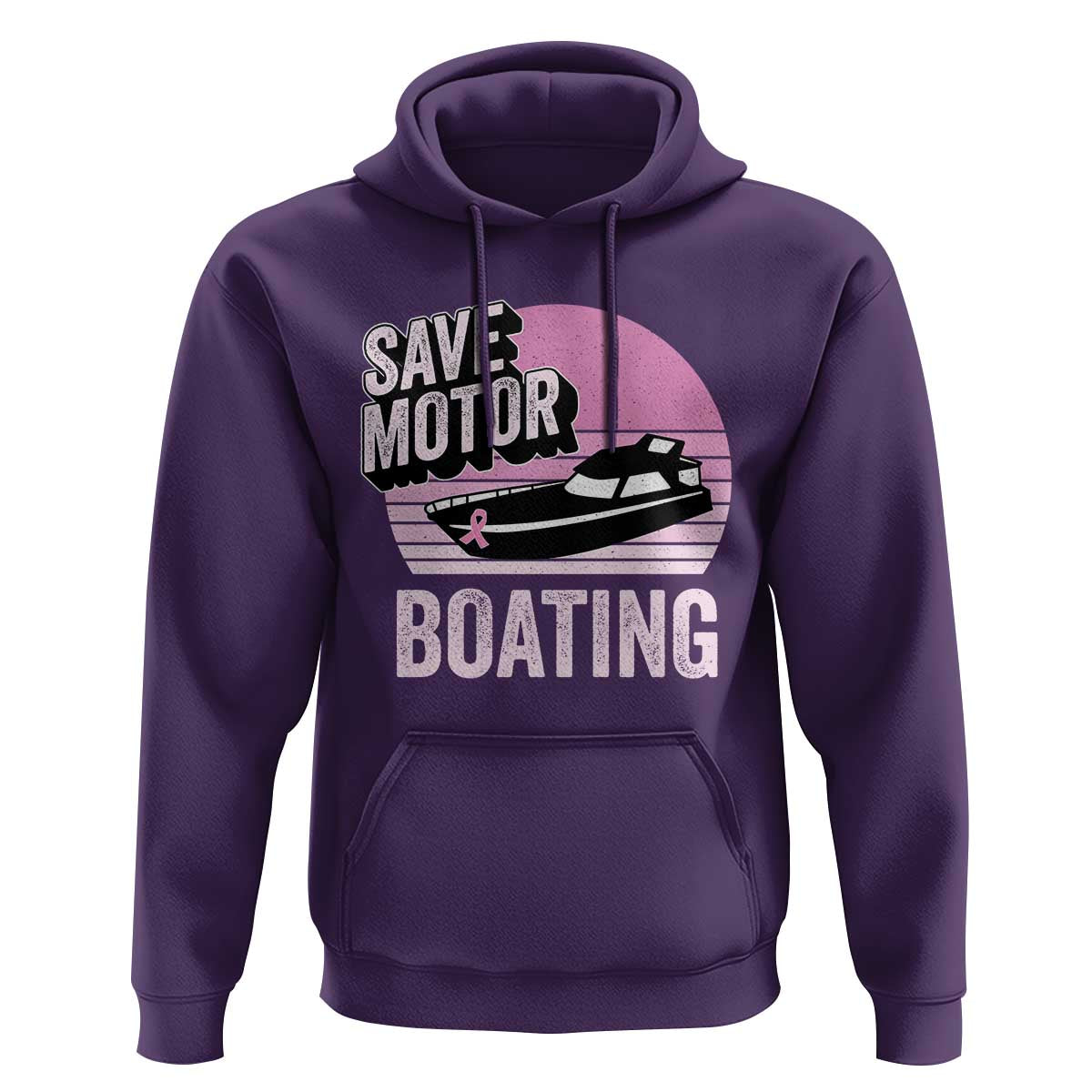 Funny Save Motor Boating Hoodie Breast Cancer Pink Ribbon - Wonder Print Shop