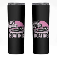 Funny Save Motor Boating Skinny Tumbler Breast Cancer Pink Ribbon - Wonder Print Shop