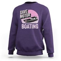 Funny Save Motor Boating Sweatshirt Breast Cancer Pink Ribbon - Wonder Print Shop