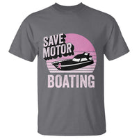 Funny Save Motor Boating T Shirt Breast Cancer Pink Ribbon - Wonder Print Shop