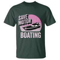 Funny Save Motor Boating T Shirt Breast Cancer Pink Ribbon - Wonder Print Shop